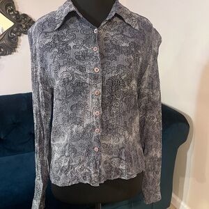 Newport News Black and White Button Down Shirt